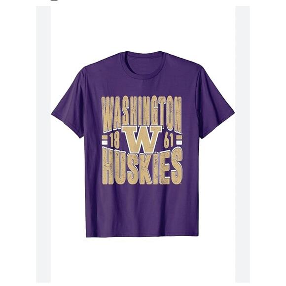 Washington Huskies Shirt Purple Logo Graphic Shirt Men's L NWT - Picture 1 of 4